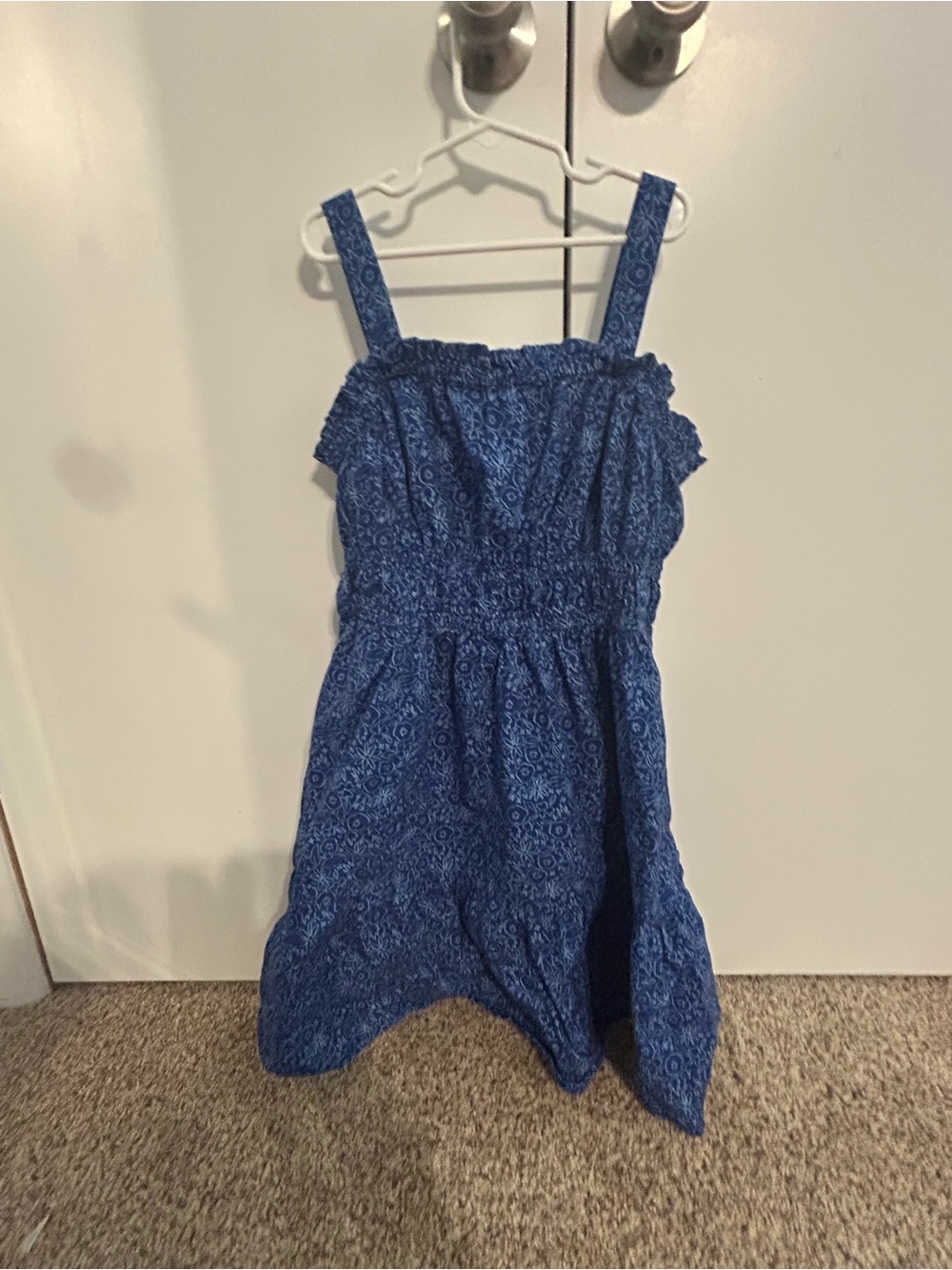 Girls cat and jack xl (14) blue flower dress like new summer spring warm